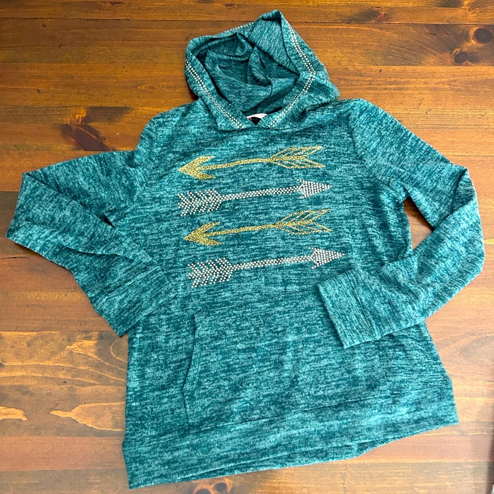 SJS Sequined Hooded Knit Top, Small